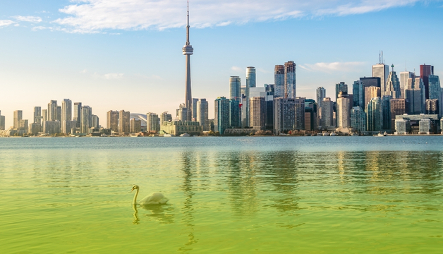 Lake Ontario from Toronto Skyline with CN Tower
