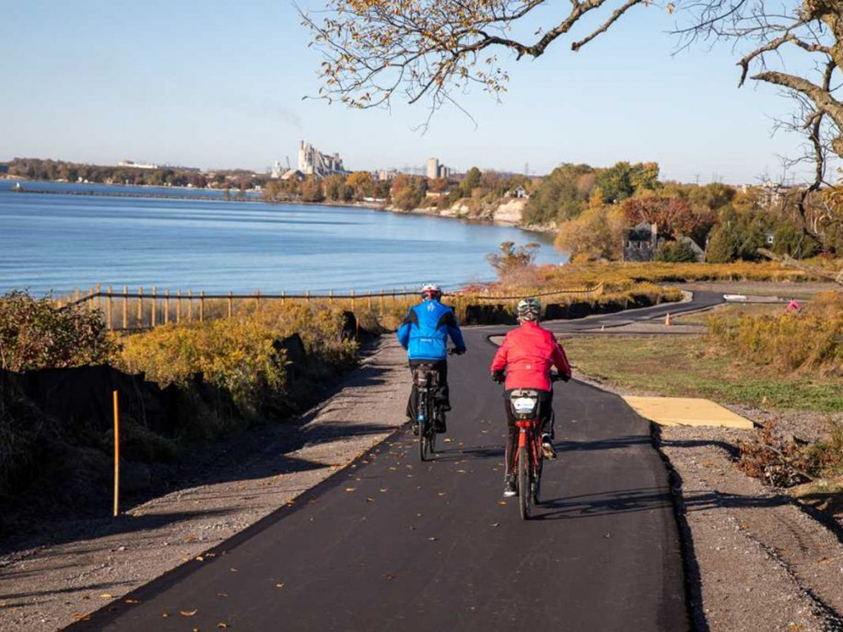 The Waterfront Trail along Lake Ontario in Hamilton.