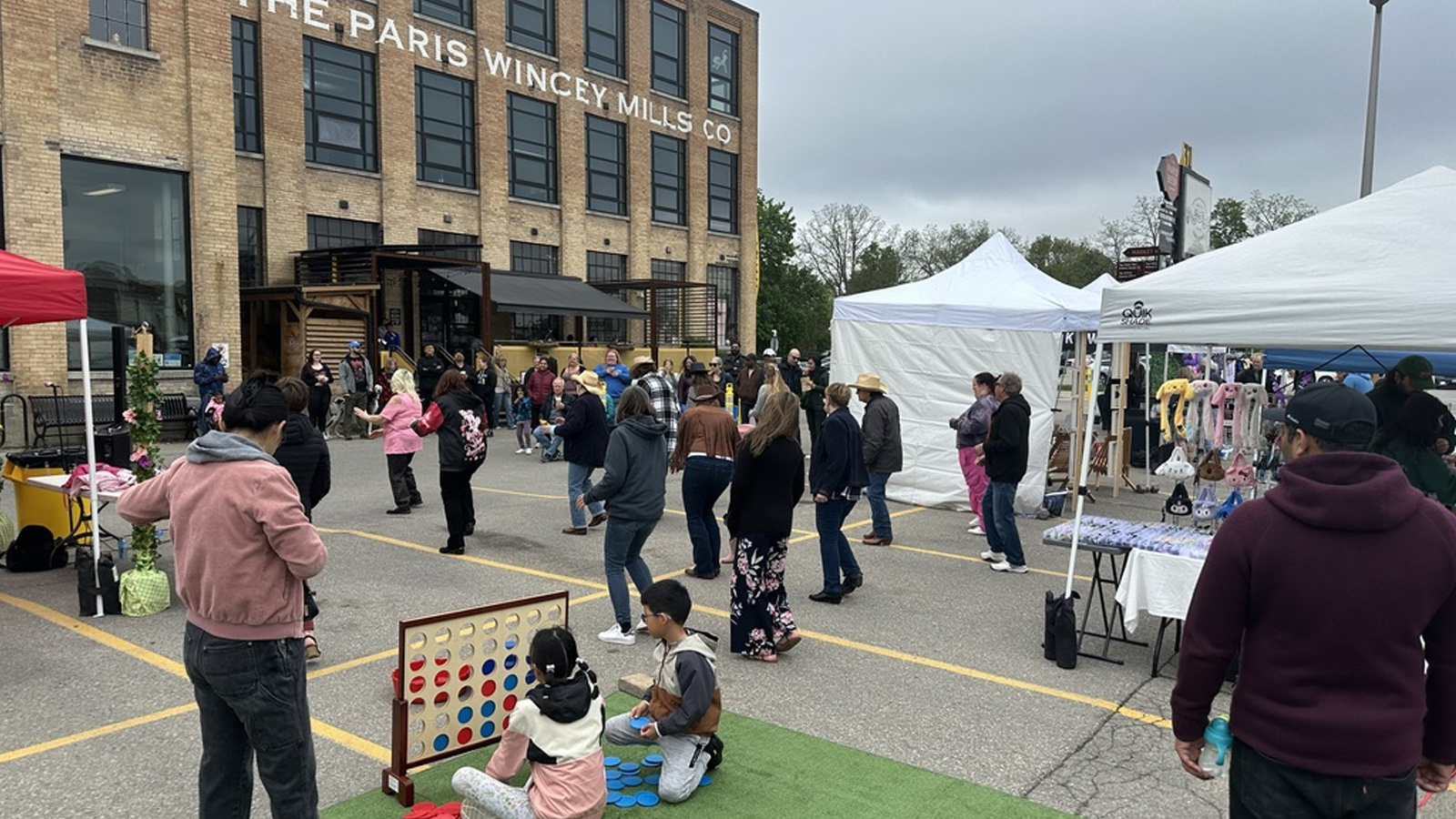 Local artisans and food vendors at the Wincey Mills Outdoor Market in Paris, Ontario