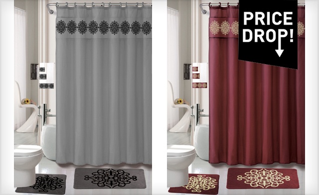 Image of Up To 75% Off an 18 Piece Bath Mat/Shower Curtain Set