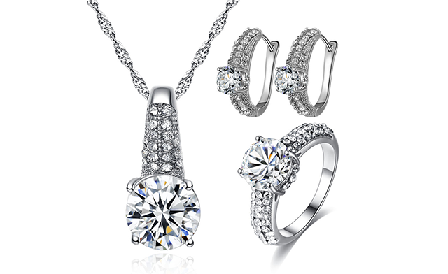 Image of $17 for a Zircon 3-Piece Jewellery Set - Shipping Included (a $99 Value)