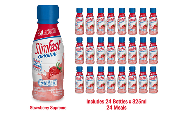 Image of $20 for 24 SlimFast Meal Replacement Strawberry Supreme Shakes (a $48 Value)