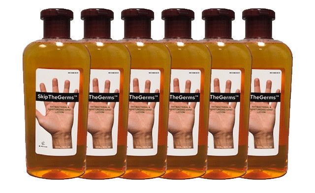 Image of Up to 47% Off SkipTheGerms™ 450mL Antibacterial Moisturizing Hand Lotion or Hand Soap Made in Canada 