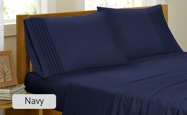 Image of Up to 78% off a Bamboo Feel Pleated Sheet Set 