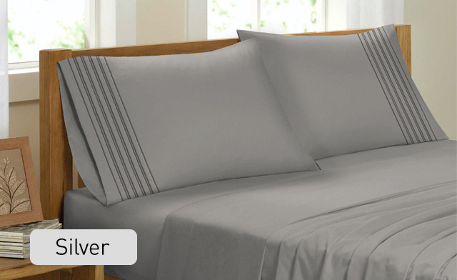 Image of Up to 78% off a Bamboo Feel Pleated Sheet Set 