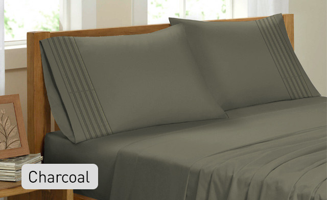 Image of Up to 78% off a Bamboo Feel Pleated Sheet Set 