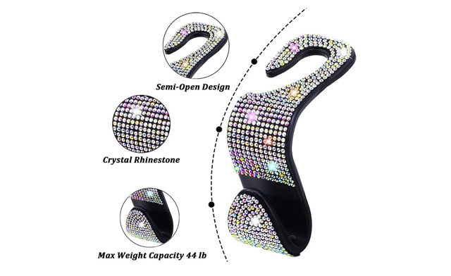 Image of $14.95 for a 2-Pack of Bling Car Seat Headrest Hooks (a $34.99 Value)