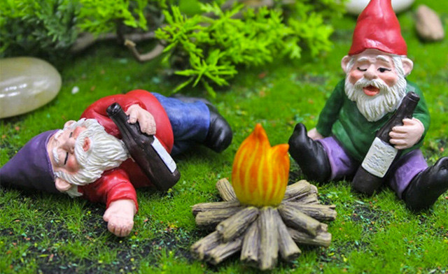 $19.95 for a 4-Piece Mini Drunk Garden Gnome Set (a $49 Value)