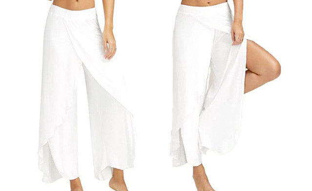 Image of $23.95 for a Pair of Women's Wide Split-Leg Pants (a $69 Value)