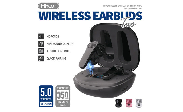 Image of $21.37 for a Pair of TWS Bluetooth Wireless Earbuds with a Microphone (a $77.59 Value)