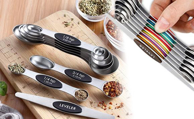 Image of $20 for a Stainless Steel Magnetic Measuring Spoon Kit (a $39 Value)