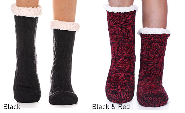Image of $19.67 for a Pair of Women's Fuzzy Socks (a $52.50 Value)