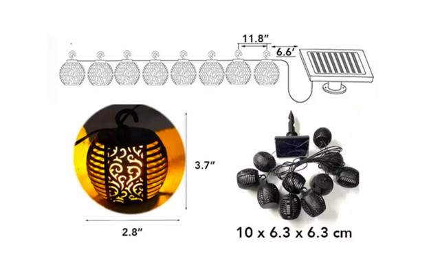 Image of $30.64 for Solar LED Lantern String Lights (an $89.99 Value)