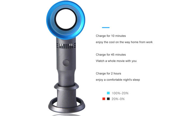 Image of $19.95 for a Handheld Blade-Less Fan w/ USB Charging (a $39.99 Value)