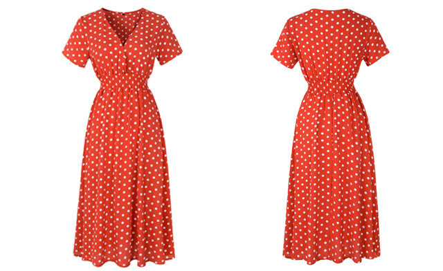 Image of $29.95 for Women's Polka Dot Wrap Dress (a $69.99 Value)