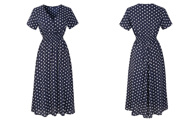 Image of $29.95 for Women's Polka Dot Wrap Dress (a $69.99 Value)