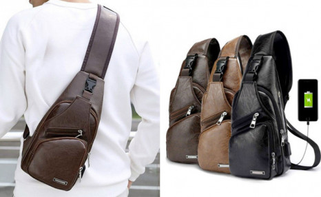 $23.95 for a Men's PU Leather Sling Backpack (a $75 Value) $23.95 for a Men's PU Leather Sling Backpack (a $75 Value)
