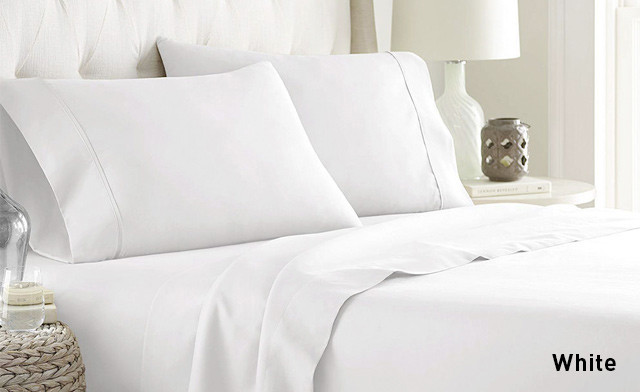 Up to 77% off a 4-Piece 600 Thread Count Cotton Blend Sheet Sets