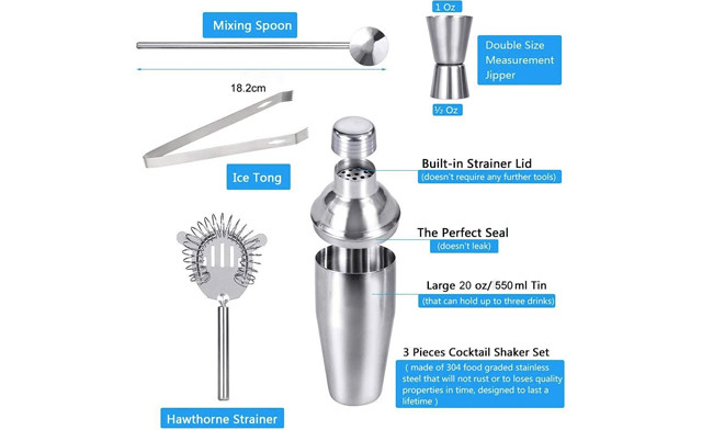 Image of $39.95 for a Stainless Steel Cocktail Shaker Set (a $75 Value)