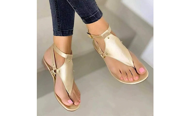 Image of $26.95 for Women's Herringbone Flat Sandals (a $69.79 Value)
