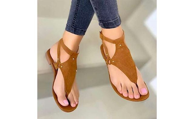 Image of $26.95 for Women's Herringbone Flat Sandals (a $69.79 Value)