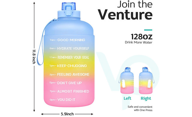 Image of $35 for a Large 1 Gallon Motivational Water Bottle (a $55 Value)