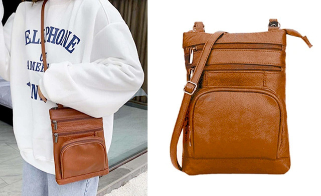 Image of $29.95 for a Women's Genuine Leather Crossbody Bag (an $85 Value)