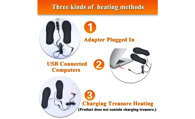 Image of $19.95 for a USB Electric Heated Black Shoe Insoles (a $39 Value)
