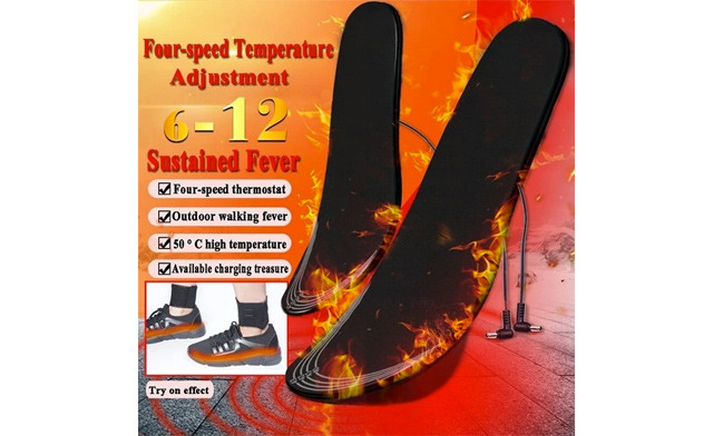 Image of $19.95 for a USB Electric Heated Black Shoe Insoles (a $39 Value)