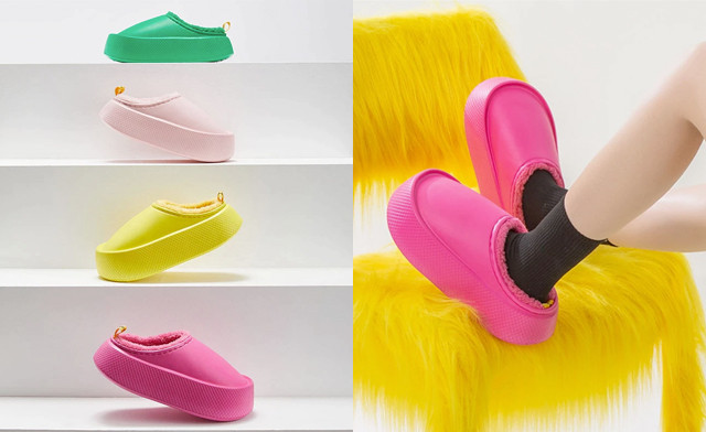 Image of $45 for Fuzzy Platform Slippers (a $99 Value)