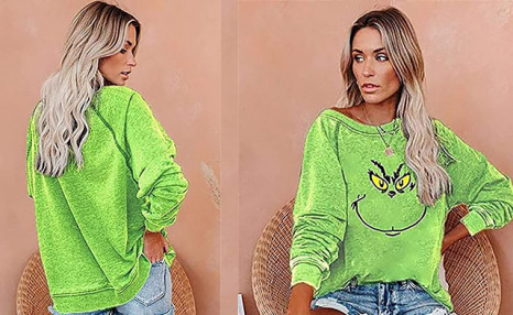 $27.82 for a Women's Grinch Sweatshirt (a $49.50 Value) $27.82 for a Women's Grinch Sweatshirt (a $49.50 Value)