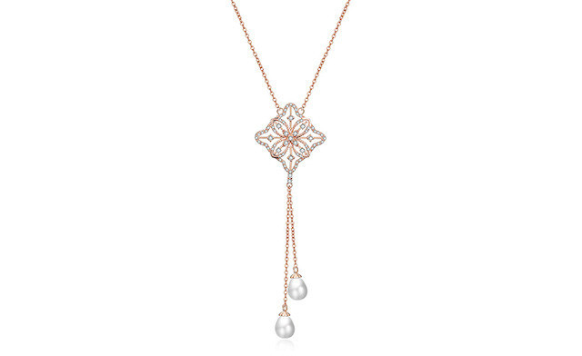 $19.43 for a Clover Diamond Necklace with Pearl Drops (a $139 Value) $19.43 for a Clover Diamond Necklace with Pearl Drops (a $139 Value)