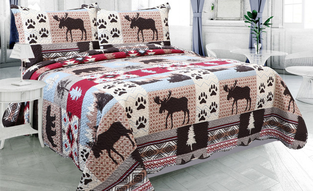 Up to 73% off an Elegant Pinsonic Printed Reversible Quilt Set Up to 73% off an Elegant Pinsonic Printed Reversible Quilt Set