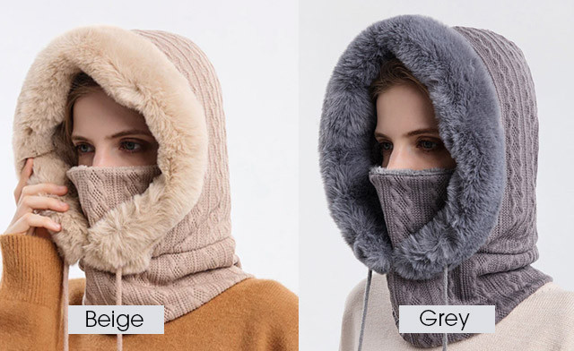 Image of $25 for a Fur Winter Hood Mask Set (a $62.50 Value)