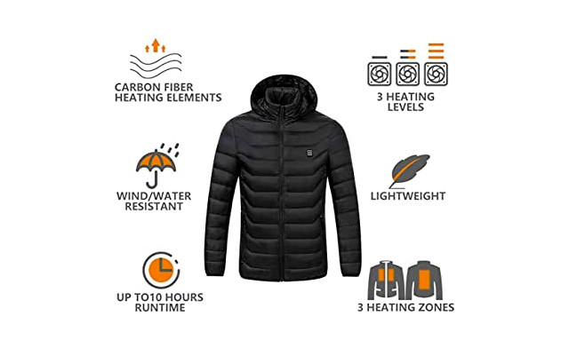 Image of $59.95 for a Men's Waterproof Heated Jacket (a $99.99 Value)