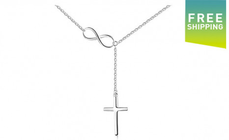 $27.95 for a Silver Cross & Infinity Pendant Necklace (a $62.50 Value) $27.95 for a Silver Cross & Infinity Pendant Necklace (a $62.50 Value)