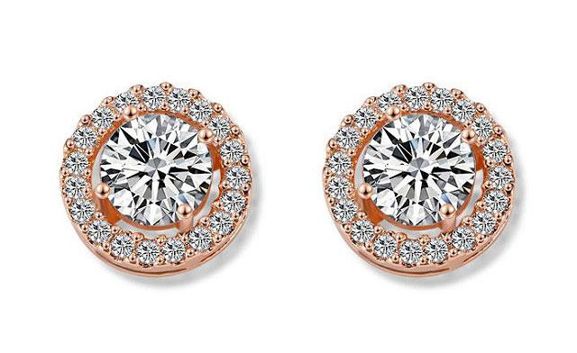 Image of $17.95 for Two Pairs of Halo Stud Earrings with Swarovski Elements (a $110 Value)