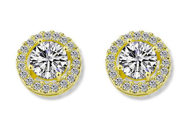 Image of $17.95 for Two Pairs of Halo Stud Earrings with Swarovski Elements (a $110 Value)