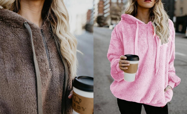 Image of $29.95 for a Women's Plush Teddy Hoodie (a $59 Value)