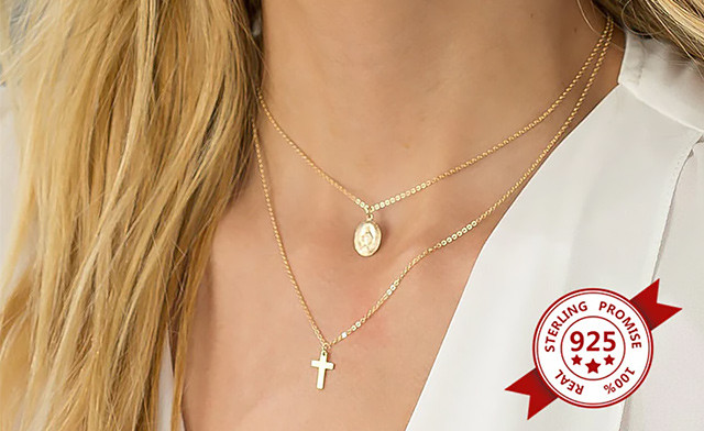Image of $22.95 for a Women's Sterling Silver Cross Necklace (a 79.99 value)