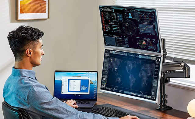 Image of $39.95 for a Height Adjustable Dual Monitor Stand (a $102.99 Value)