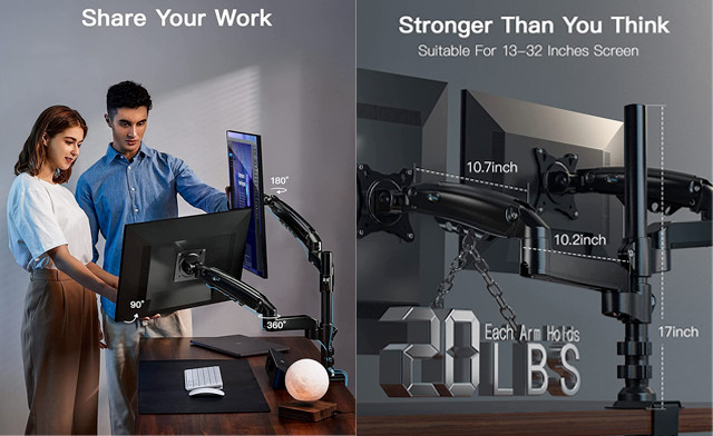 Image of $39.95 for a Height Adjustable Dual Monitor Stand (a $102.99 Value)