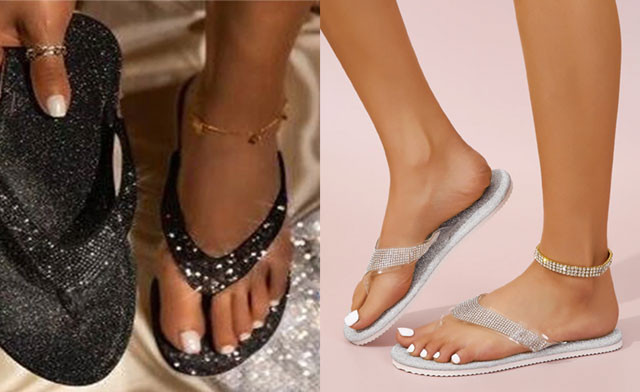 Image of $19 for a Pair of Rhinestone Slippers (a $34.99 value)
