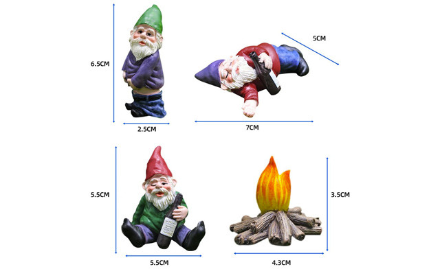Image of $19.88 for a 4-Piece Mini Drunk Garden Gnome Set (a $49 Value)