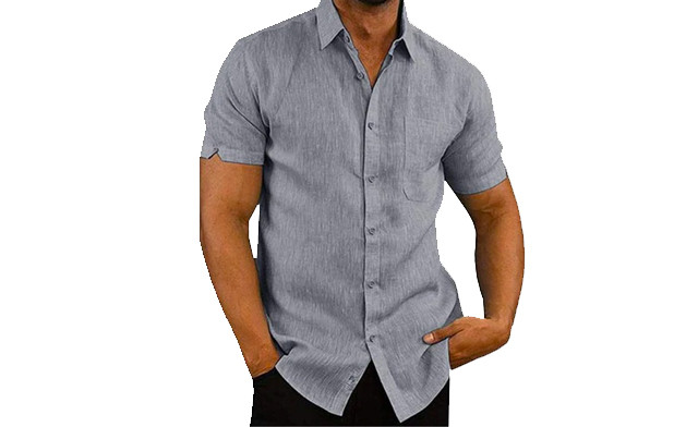 Image of $26.93 for a Men's Linen Short Sleeve (a $64.99 Value)
