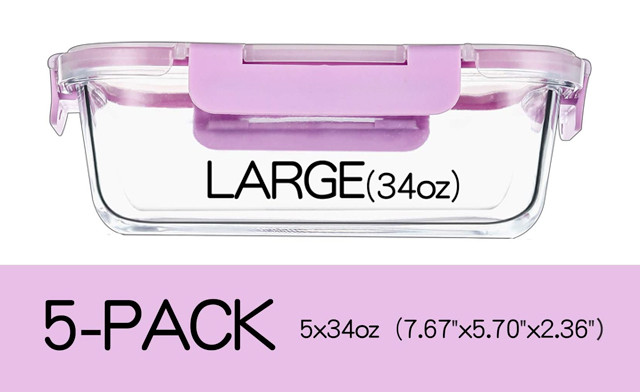 Image of $16.95 for a 5-Pack of Glass Food Storage Containers (a $39.99 Value)