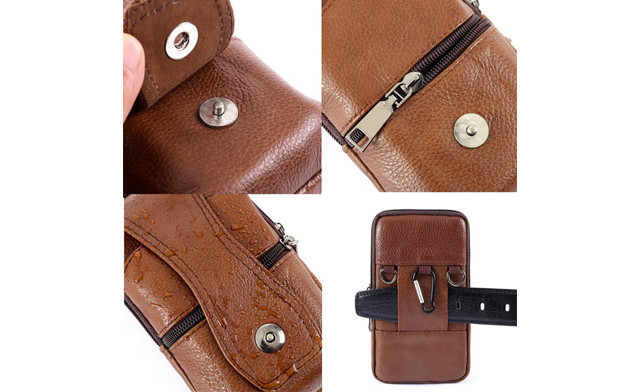 Image of Up to 66% off a Men's PU Leather Waist Bag