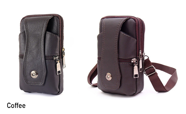Image of Up to 66% off a Men's PU Leather Waist Bag