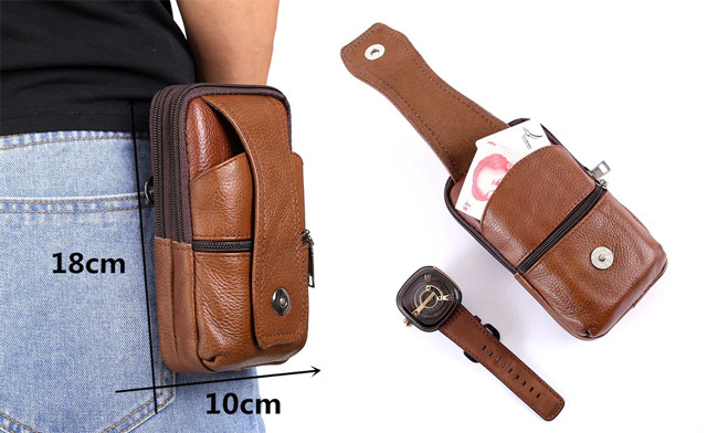 Image of Up to 66% off a Men's PU Leather Waist Bag
