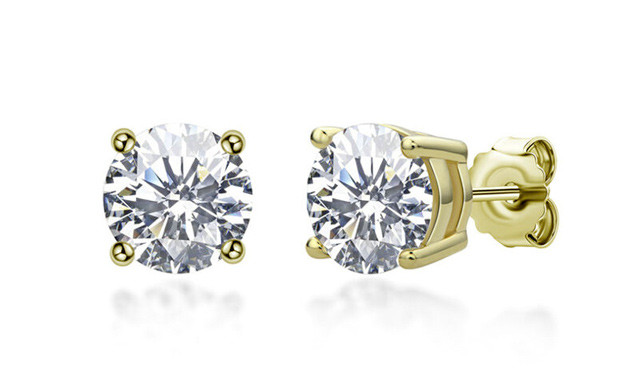Image of $74.95 & Up for a Pair of Moissanite Stud Earrings